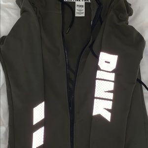 OLIVE REFLECTIVE PINK HOODIE
